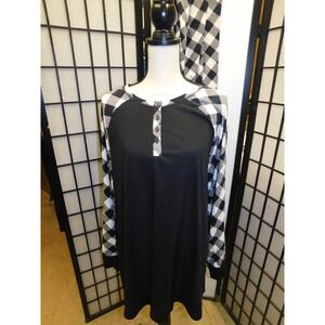 NWT Sleep by Cacique 2 Pc Pajama Set Black White Checkered 22/24